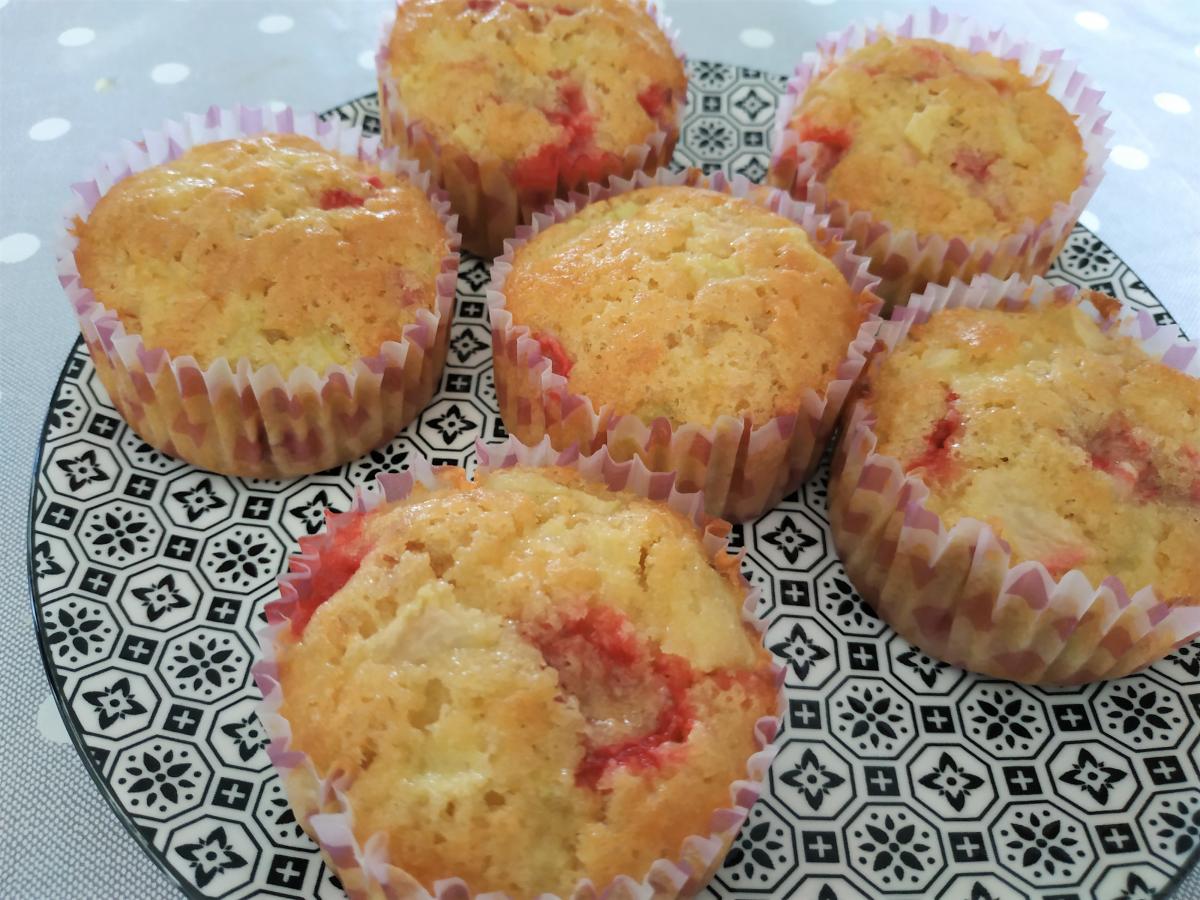 Muffins fraises - rhubarbe